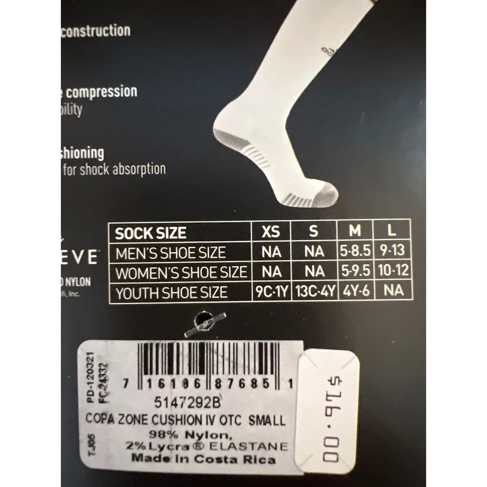 Adidas Copa Zone Cushion IV Soccer Socks Navy Blue Grey Kids Small 5147292B